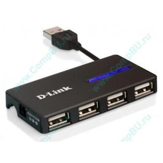 Карманный USB 2.0 концентратор D-Link DUB-104 в Ачинске, USB хаб DLink DUB104 (Ачинск)