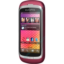 Красно-розовый телефон Alcatel One Touch 818 (Ачинск)