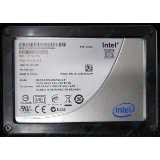 Нерабочий SSD 40Gb Intel SSDSA2M040G2GC 2.5" FW:02HD SA: E87243-203 (Ачинск)